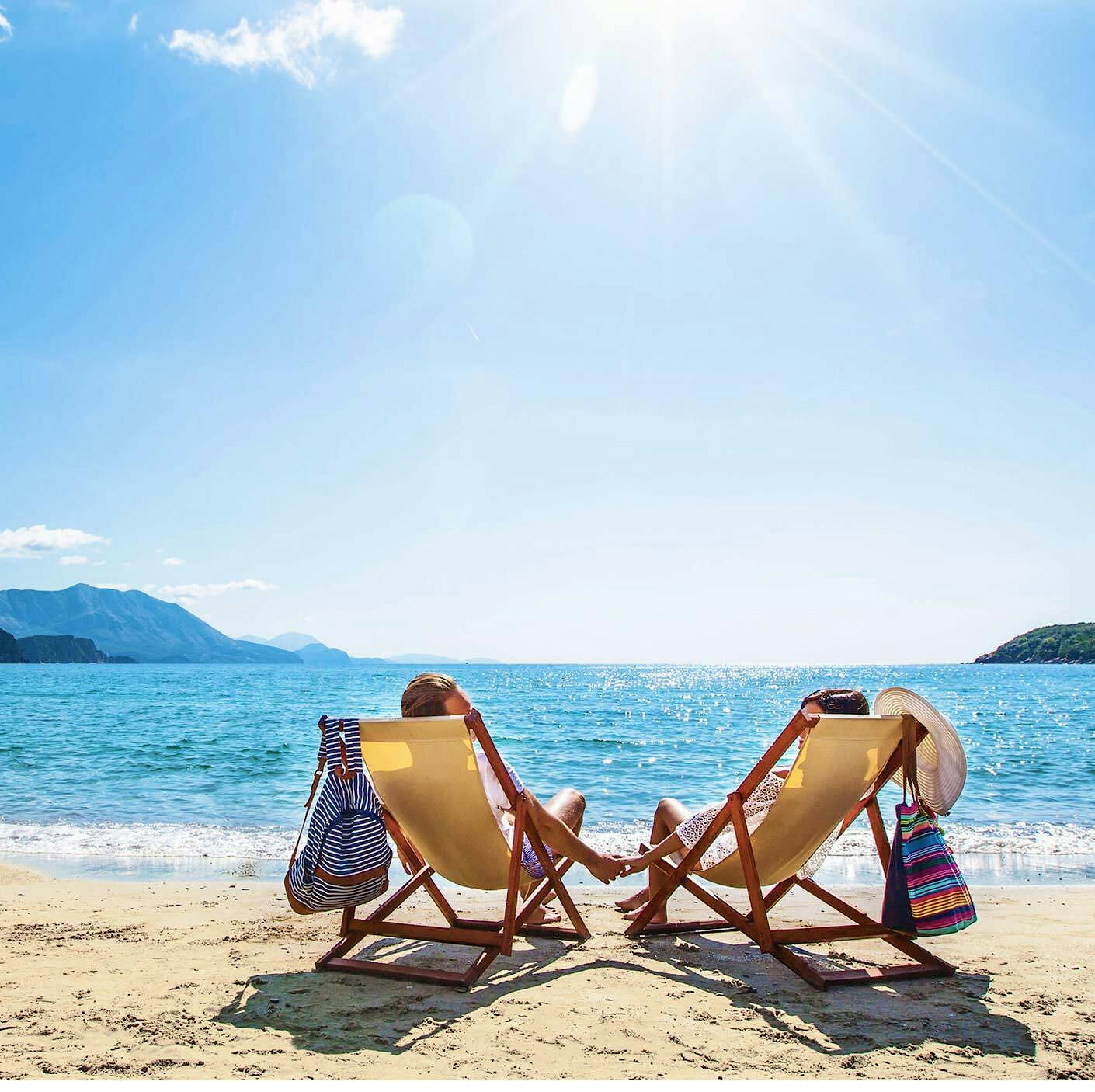 Deck chairs beach