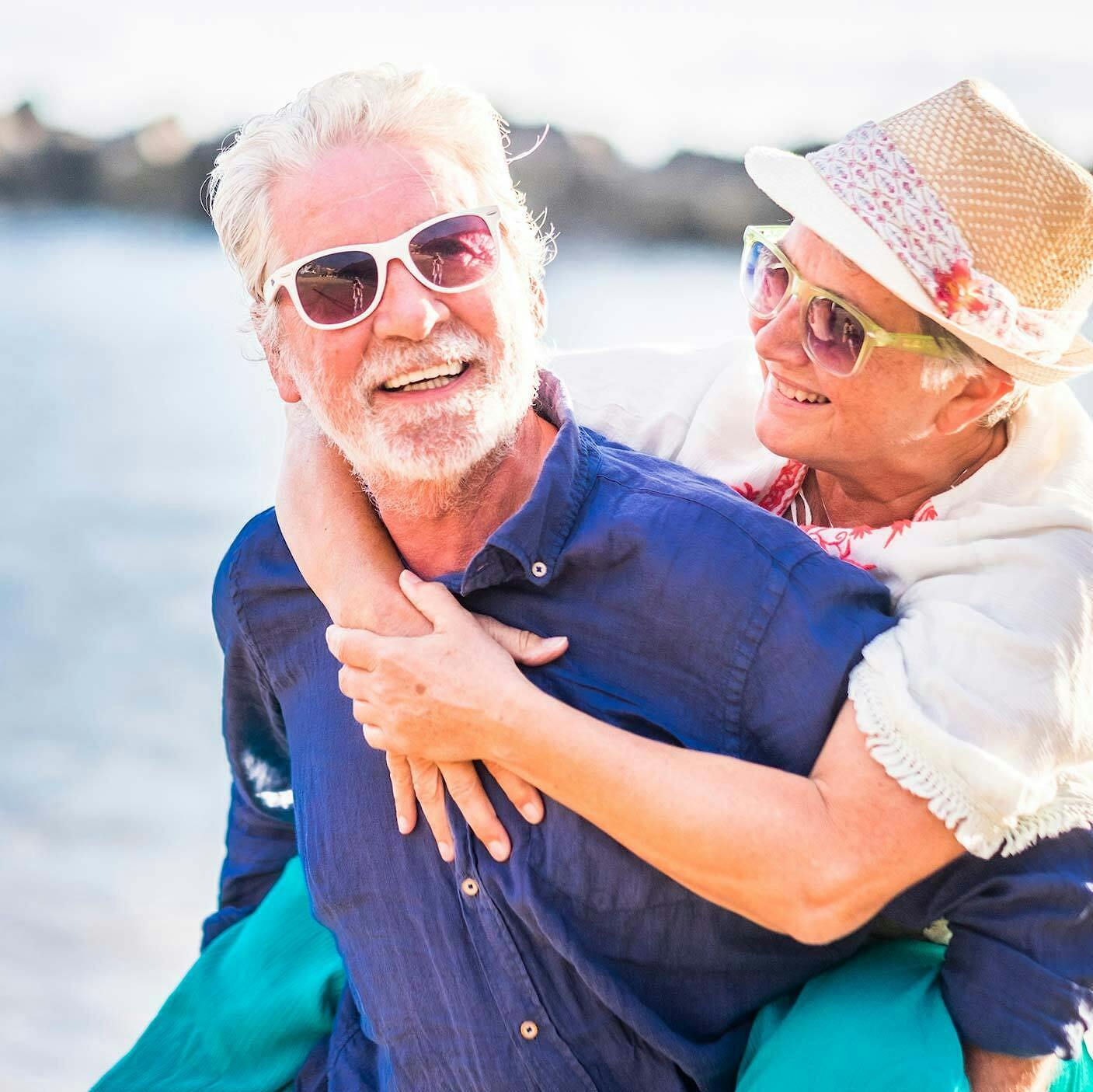 Mature couple sunglasses